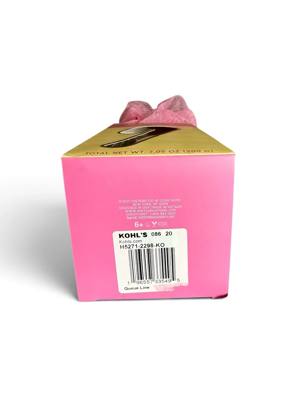 🏷️‼️5/$25🏷️‼️💕ARETE/ ATHENE💕6-PC Pink & White Candy Cane Shower Steamers w/Loofa